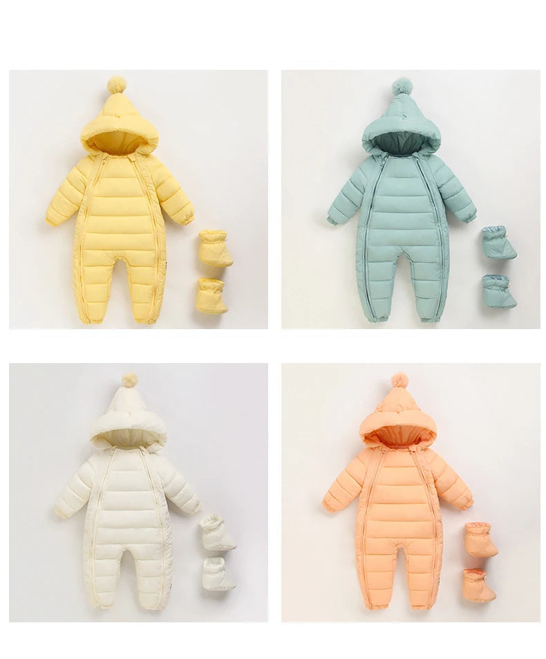 Doudoune bébé barbotteuse rouge avec capuche et chaussons