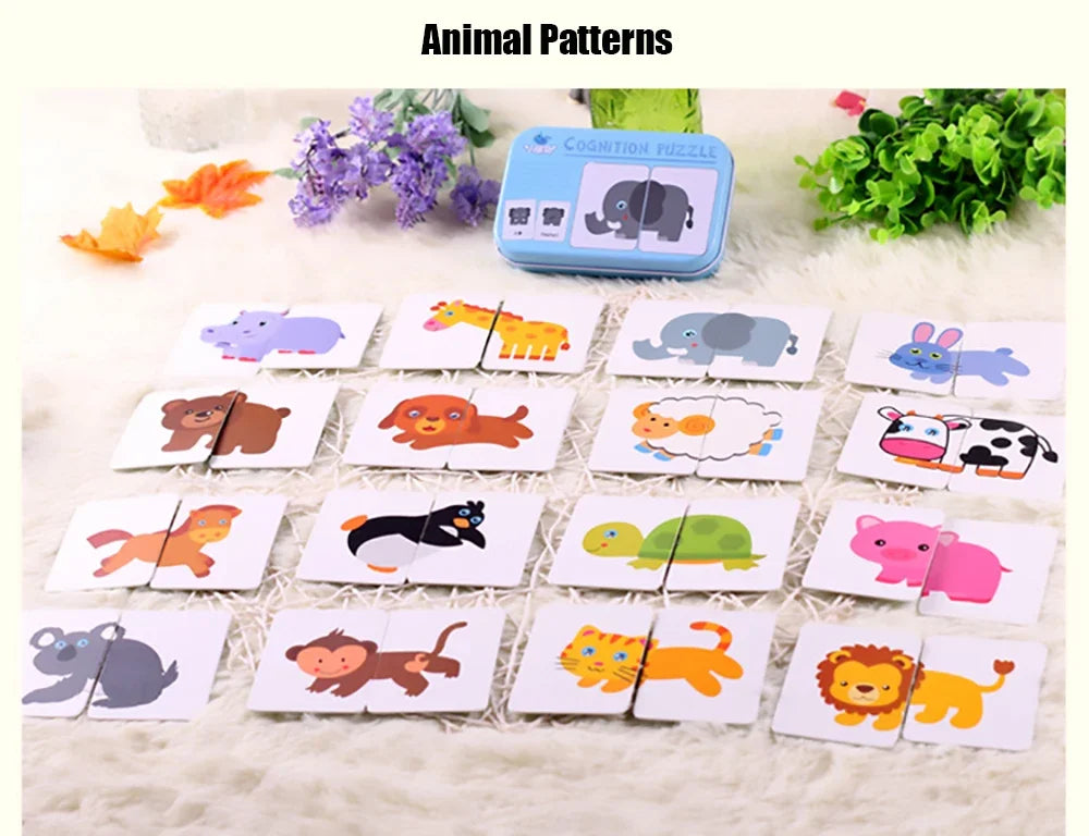 Cartes de puzzle cognitif pour bébé
