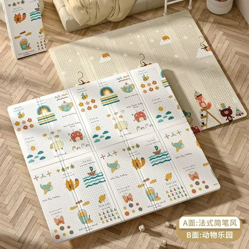 Tapis de jeu animaux pliable double face circuit pour bébé