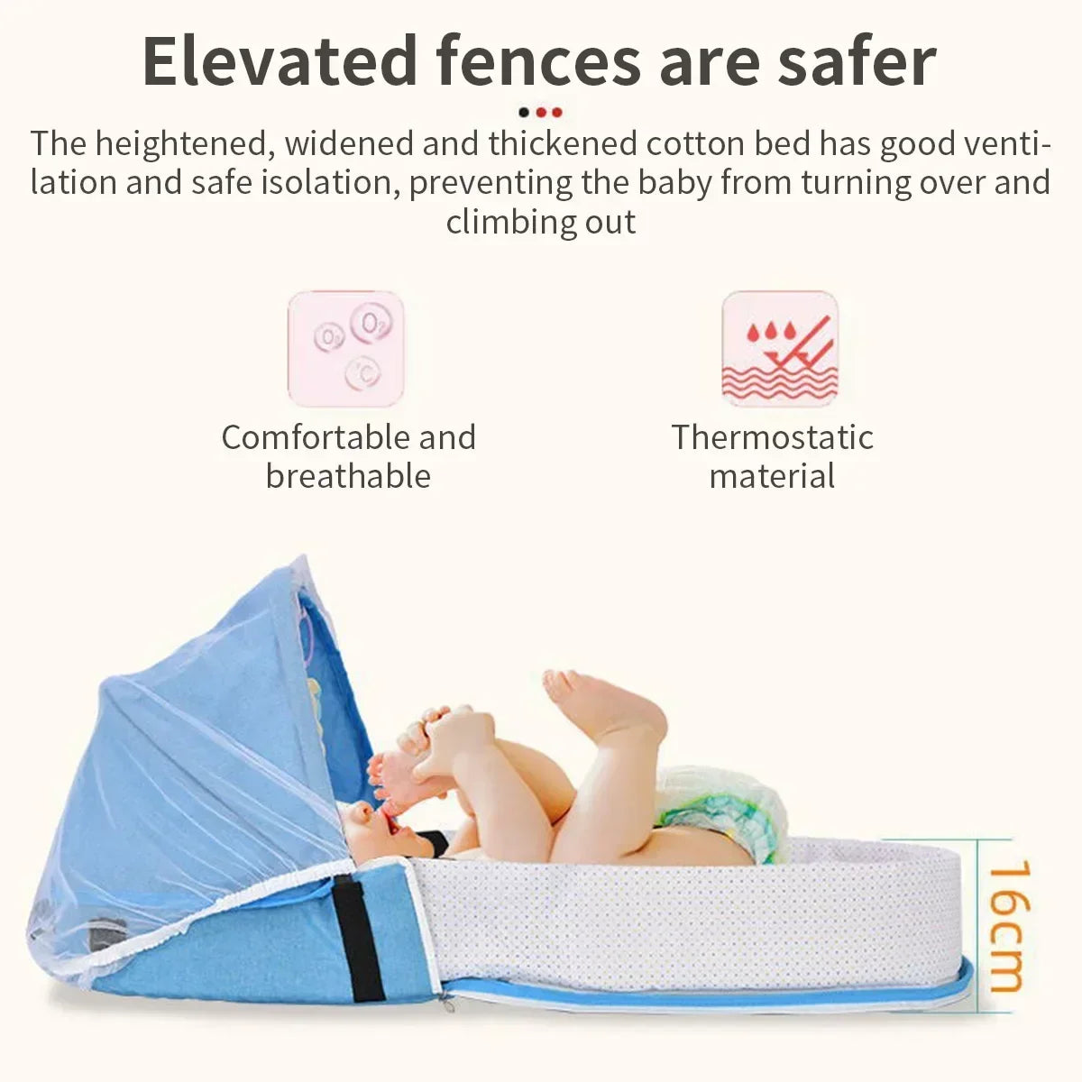 Berceau de voyage Portable avec moustiquaire pour bébé