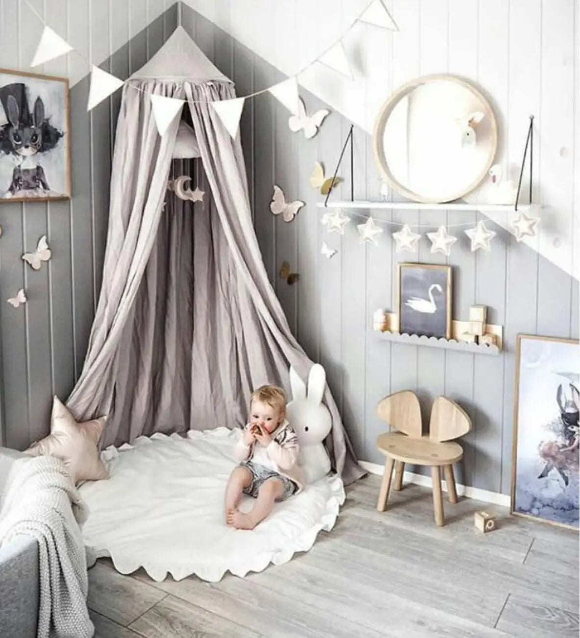 Tapis de sol bébé rond en dentelle douce