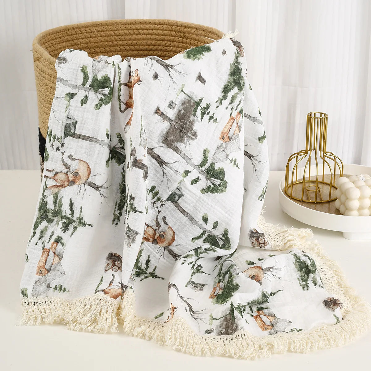 Couverture d’emmaillotage en mousseline de coton pour bébé