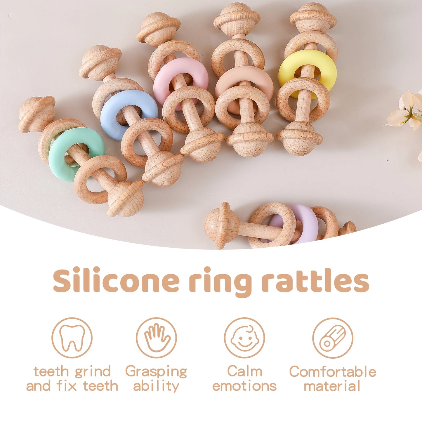 Hochet de dentition avec perles pour bébés
