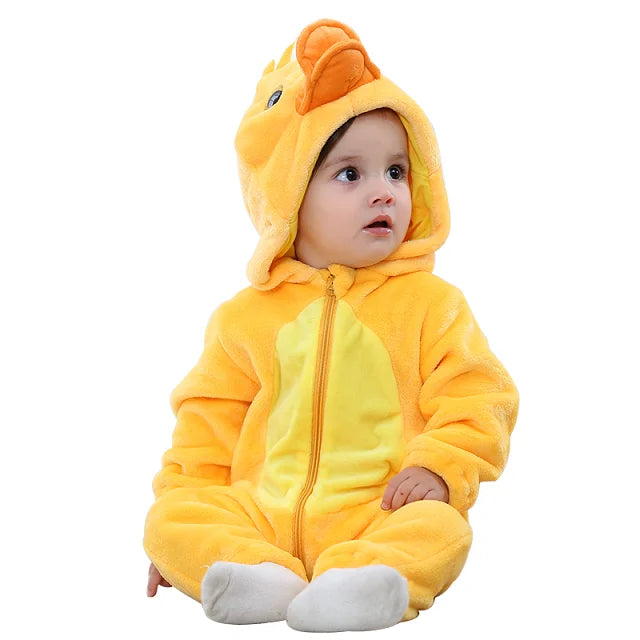 Combinaison pyjama doux à capuche d’animaux pour bébé