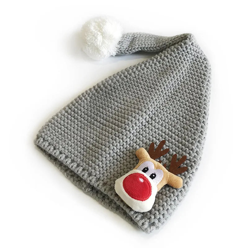 Bonnet de noël en tricot pour bébé fille et garçon