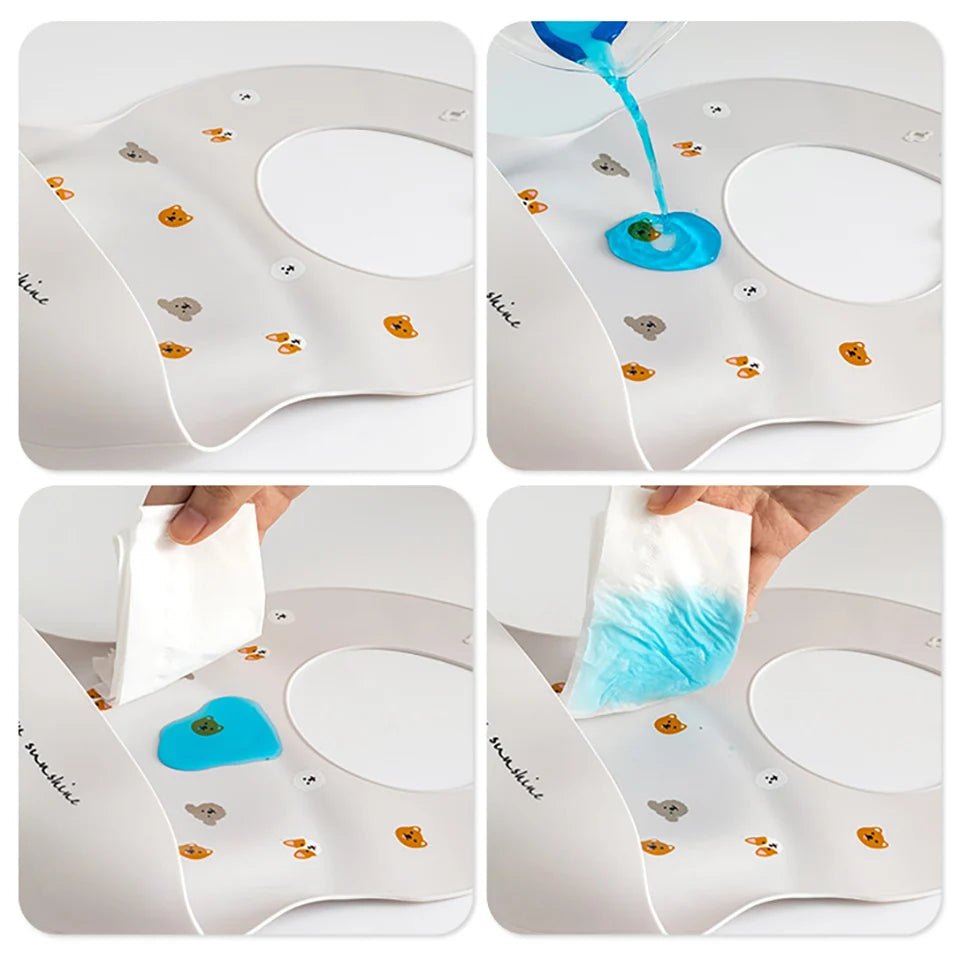 Bavoir en silicone réglable pour bébés