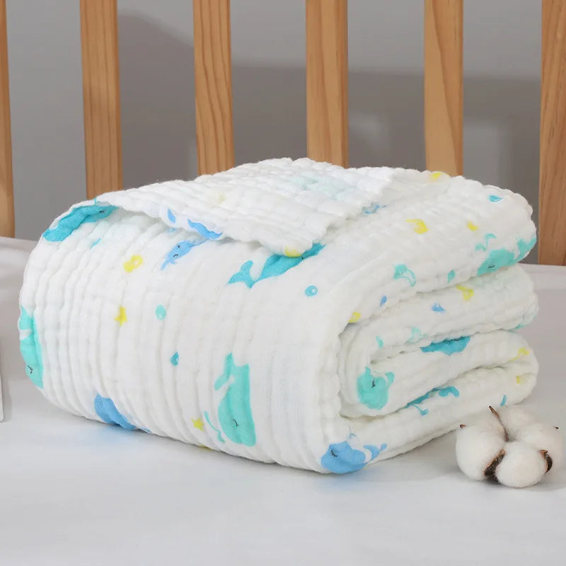 Couverture carrée en mousseline pour bébé