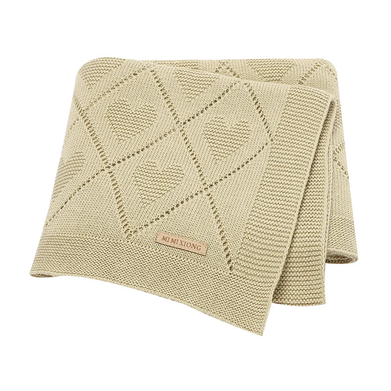 Couverture tricotée en coton pour bébé