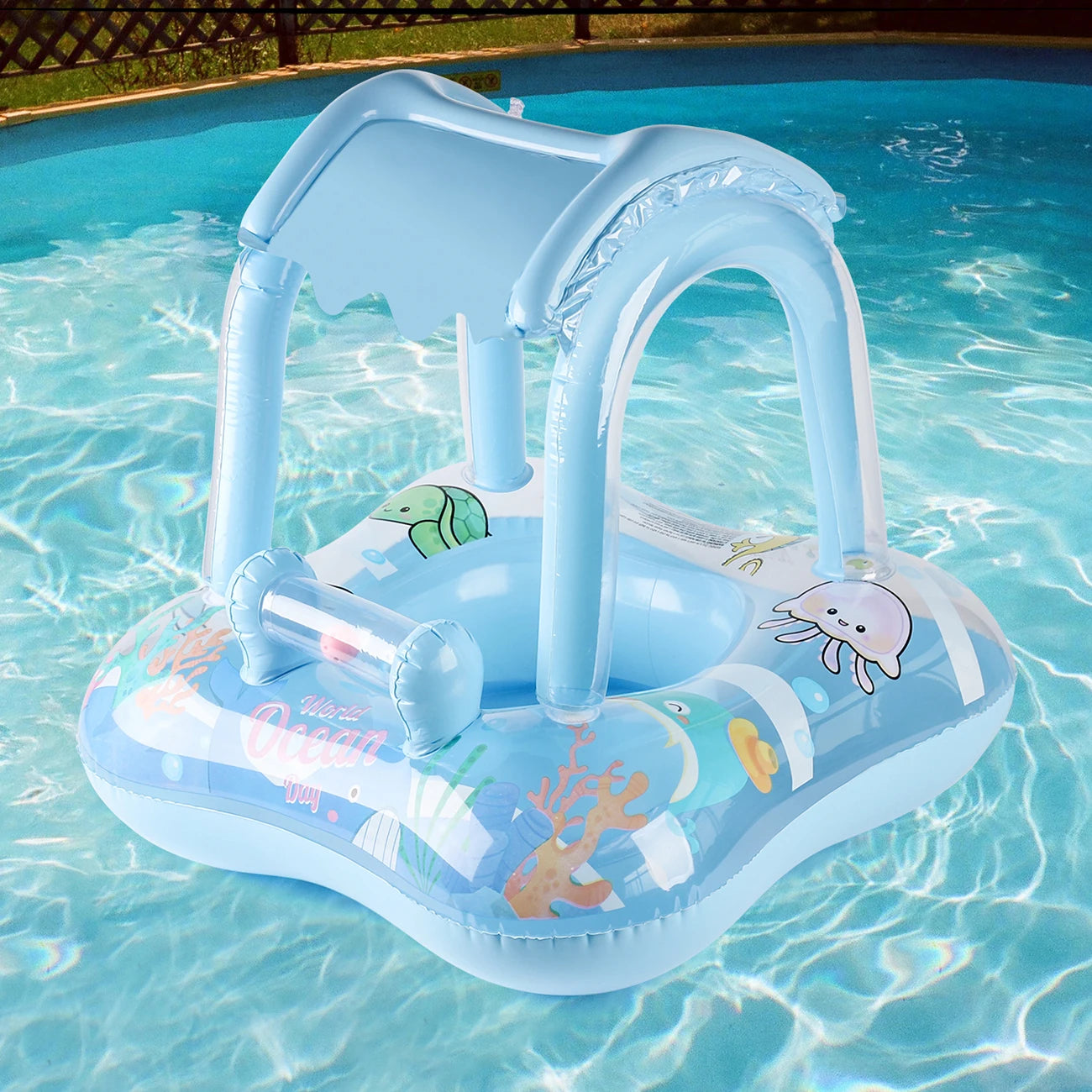Bouée de piscine avec pare-soleil