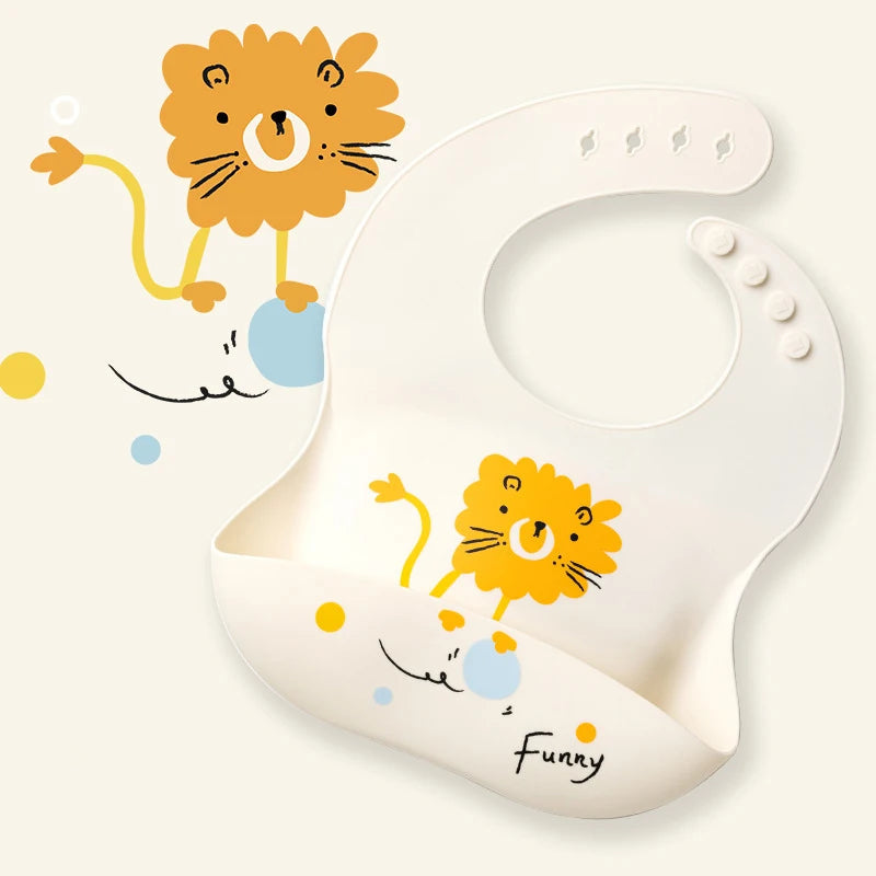 Bavoir en silicone réglable pour bébés