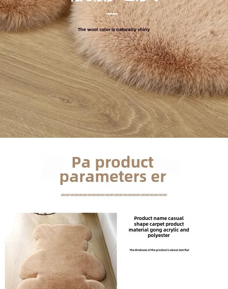 Tapis de sol en fourrure en forme d’ours pour bébé