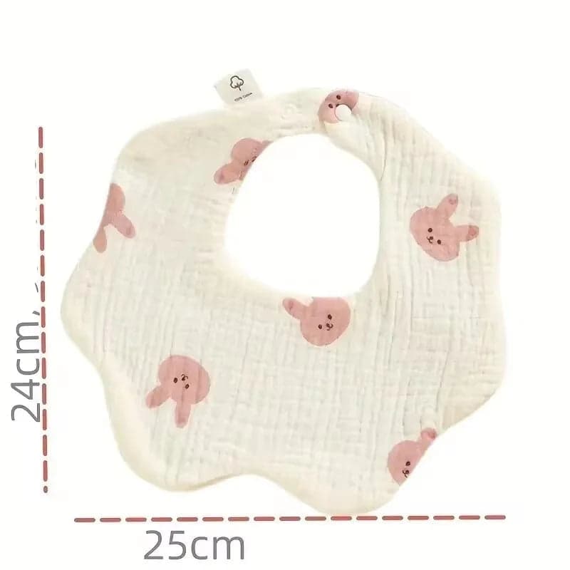 Bavoir en coton en forme de fleur pour bébé X3
