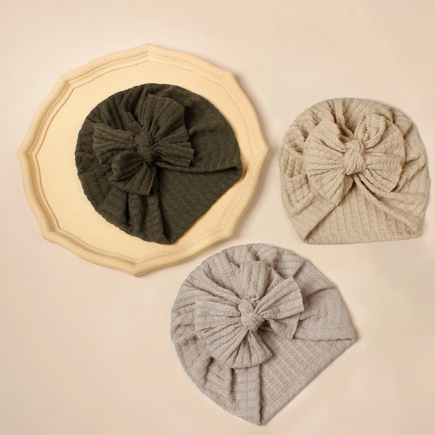 Turban en tricot avec noeud pour bébé