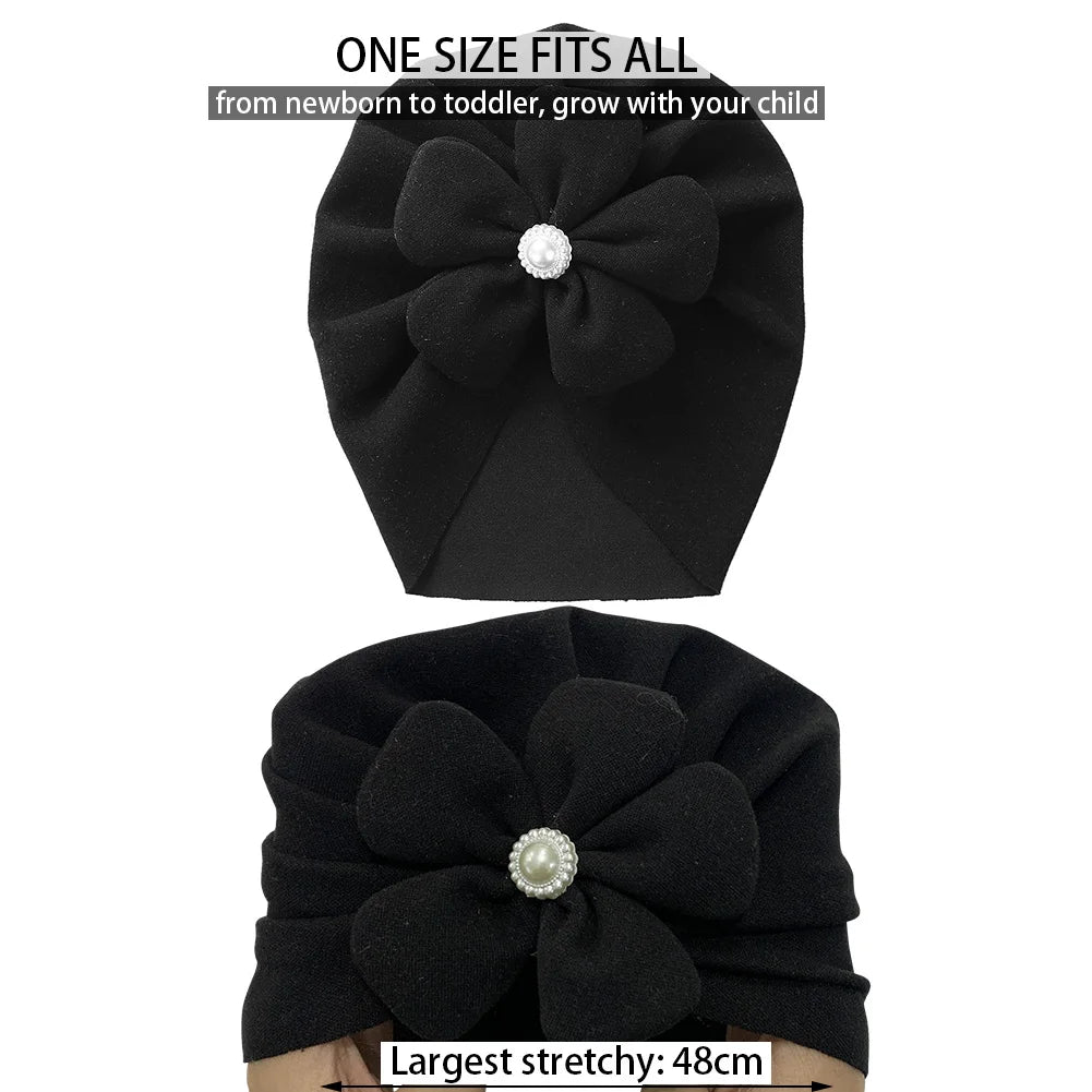Turban chaud à fleurs pour bébé fille