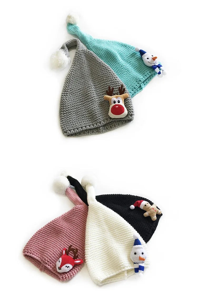 Bonnet de noël en tricot pour bébé fille et garçon