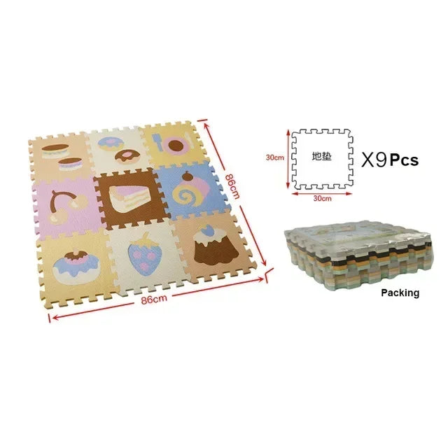 Tapis de jeu puzzle 9 pièces pour bébé