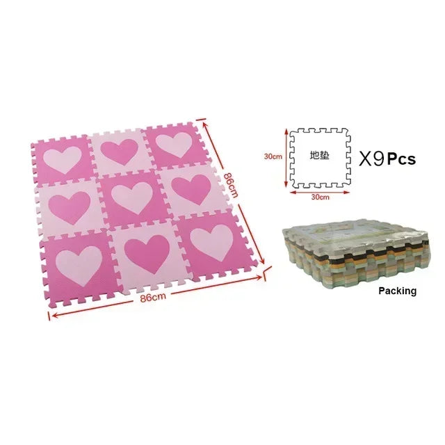 Tapis de jeu puzzle 9 pièces pour bébé
