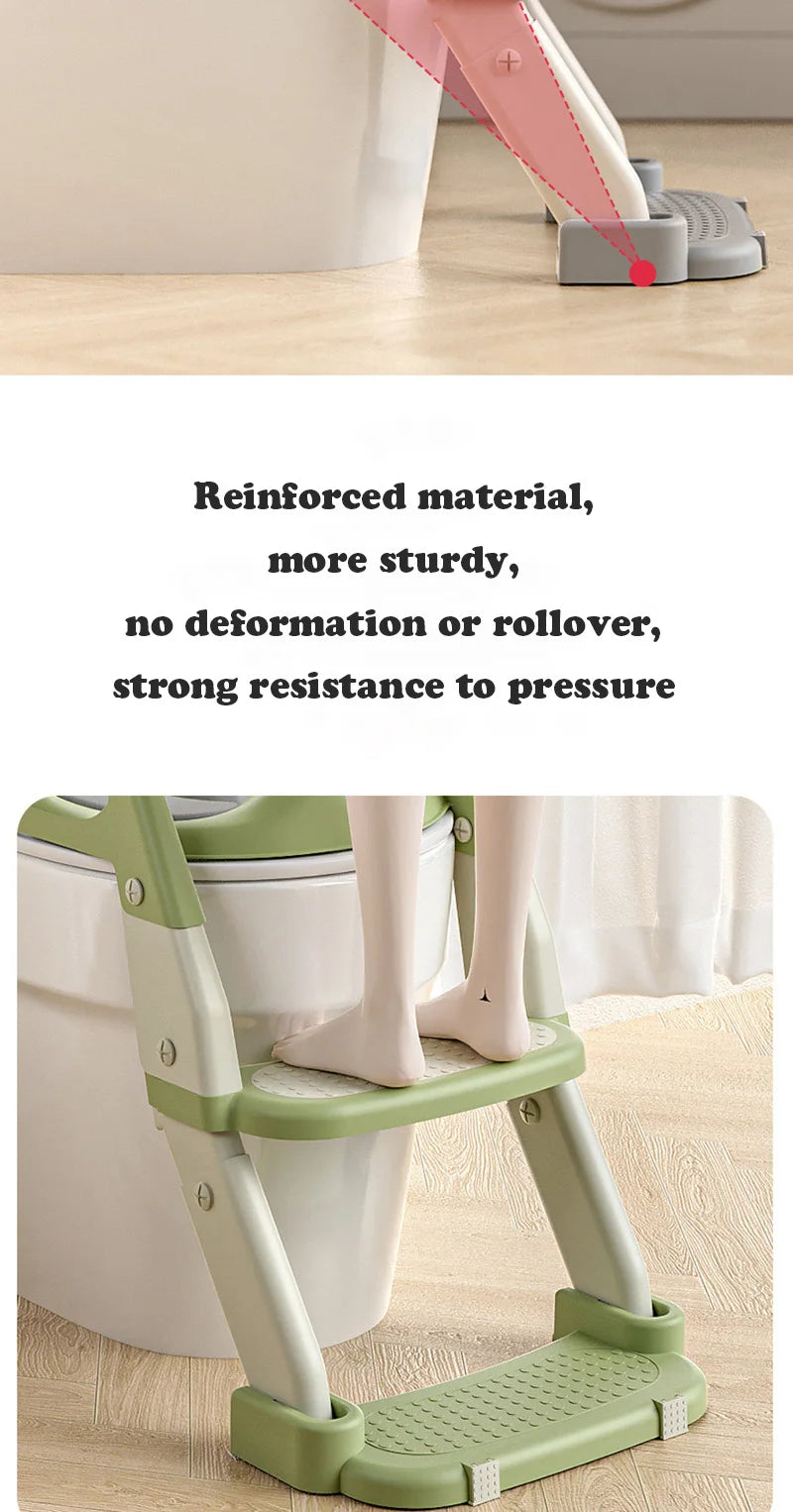 Chaise de toilettes pliable avec escalier pour enfants