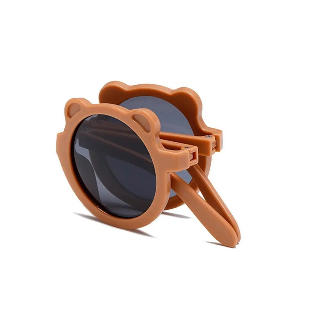 Lunettes de soleil pliables rondes en forme d’ours pour enfants