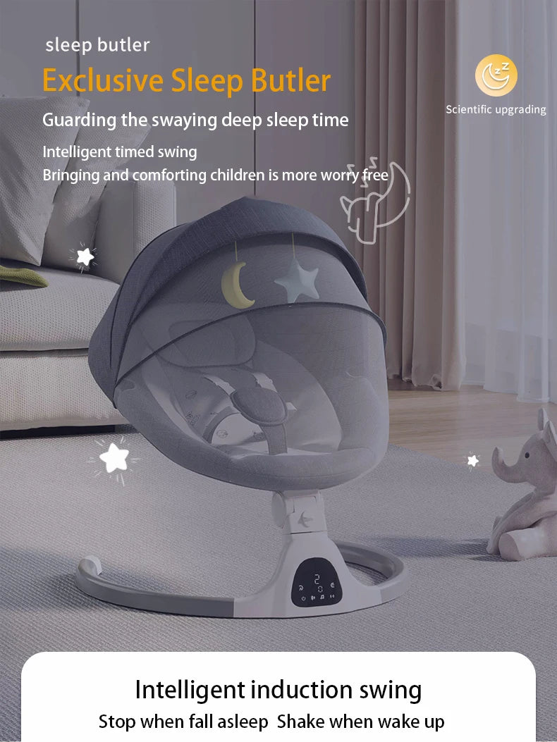 Berceau électrique et musical télécommandé pour bébé avec connexion Bluetooth