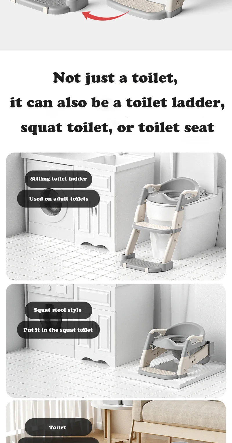 Chaise de toilettes pliable avec escalier pour enfants