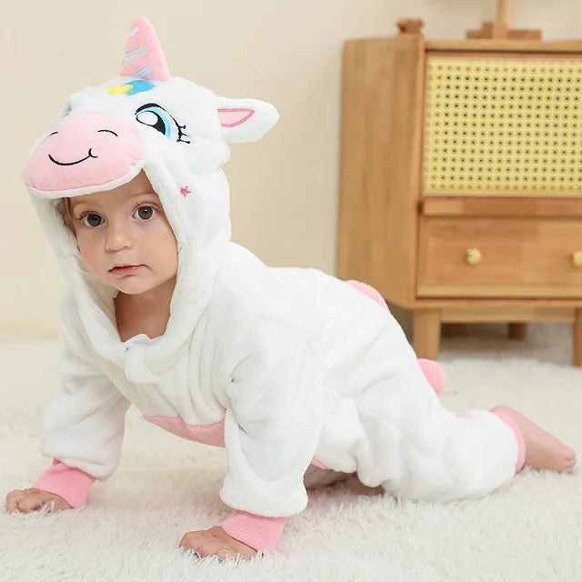 Combinaison pyjama chaud en polaire d’animaux pour bébé