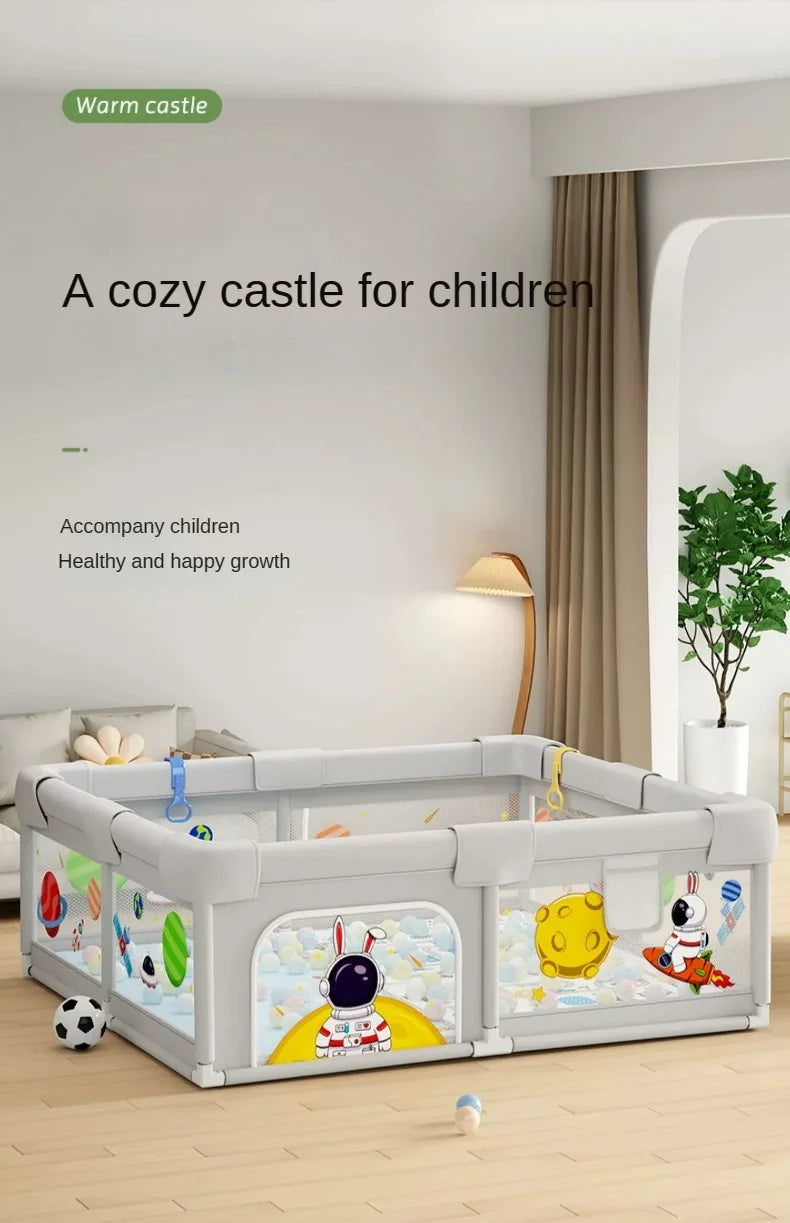 Parc de jeux pour bébé avec décor planètes