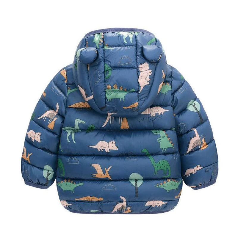 Doudoune bébé garçon bleu avec capuche à petites oreilles