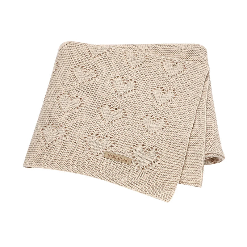Couverture tricotée en coton pour bébé