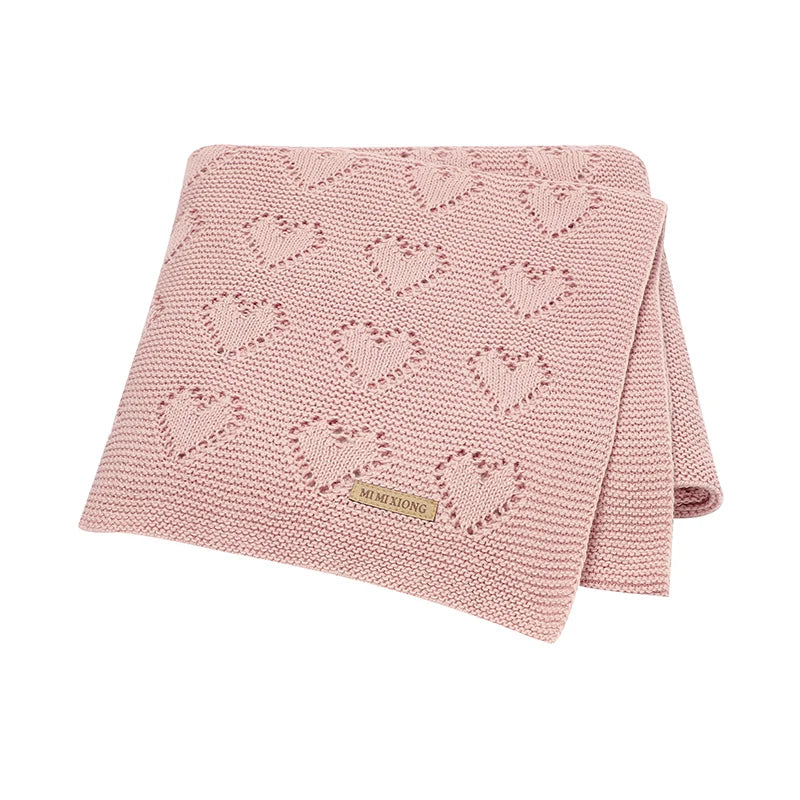 Couverture tricotée en coton pour bébé