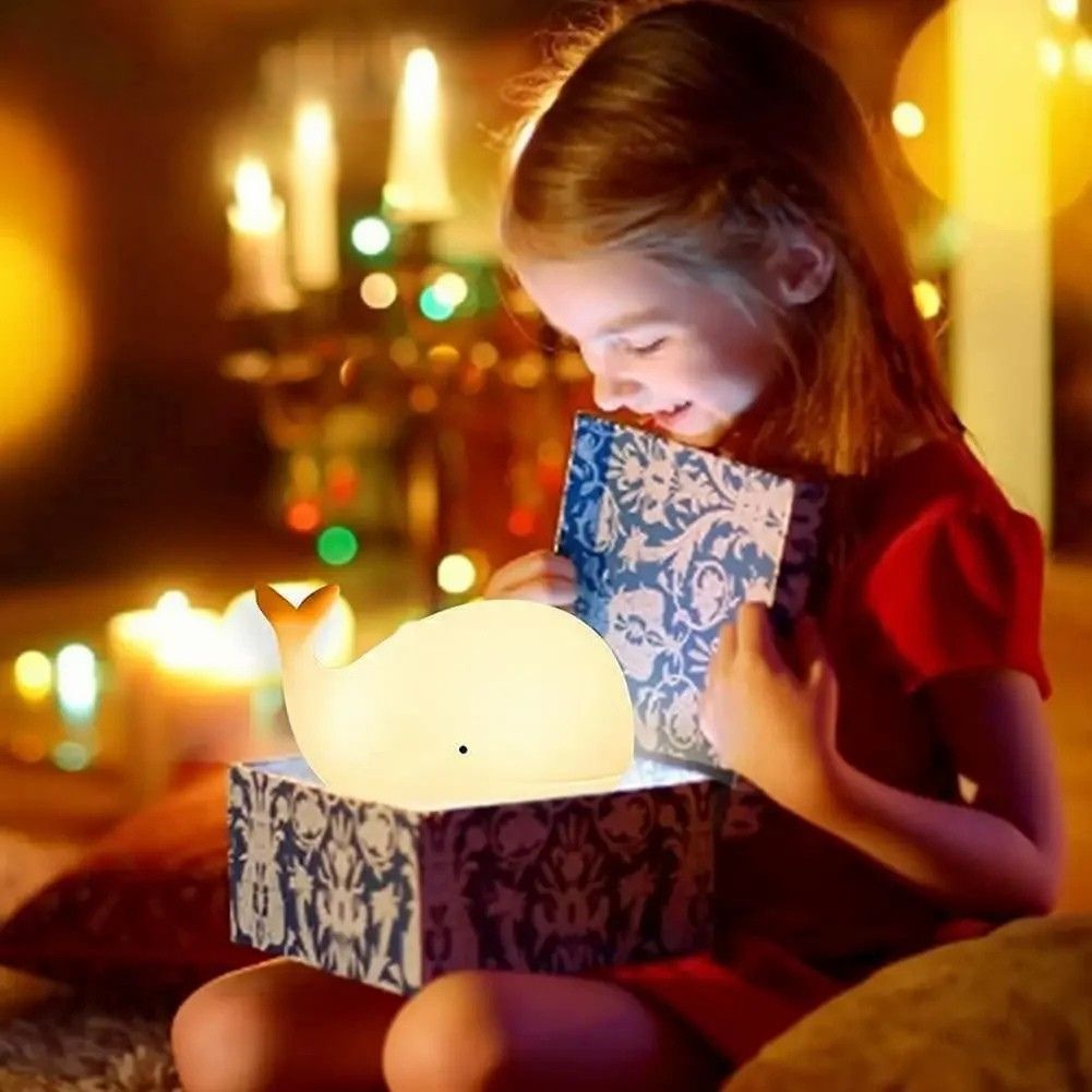 Veilleuse LED mignonne en forme de baleine