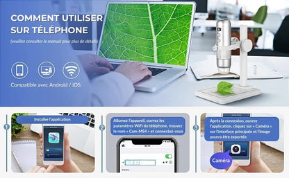 Microscope numérique LED avec caméra pour enfant