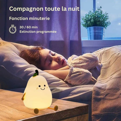 Veilleuse poire en silicone rechargeable