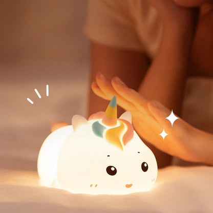 Veilleuse en silicone en forme de licorne pour bébé