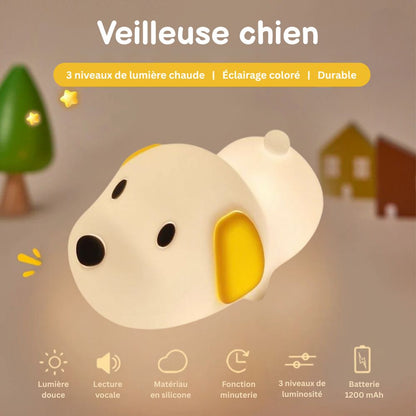 Veilleuse en silicone en forme de petit chien