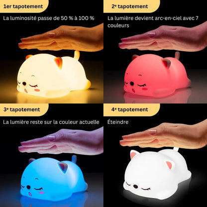 Lampe LED colorée en silicone avec capteur tactile
