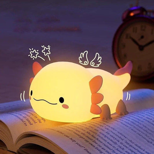 Veilleuse Axolotl tactile en silicone