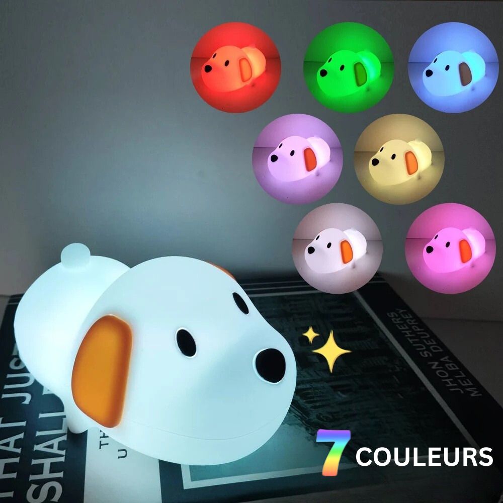 Veilleuse en silicone en forme de petit chien