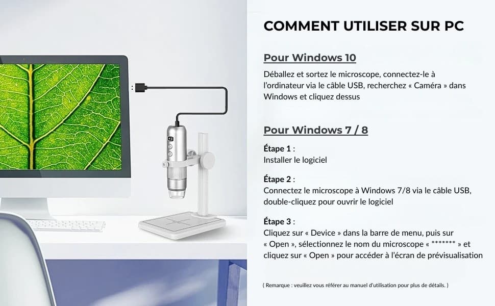 Microscope numérique LED avec caméra pour enfant