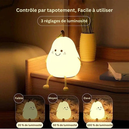 Veilleuse poire en silicone rechargeable