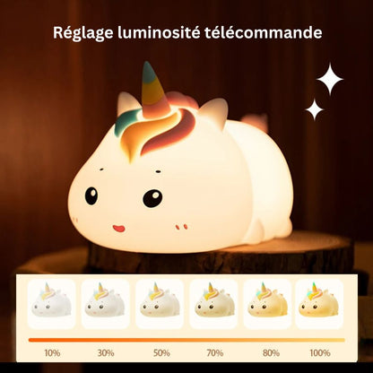 Veilleuse en silicone en forme de licorne pour bébé