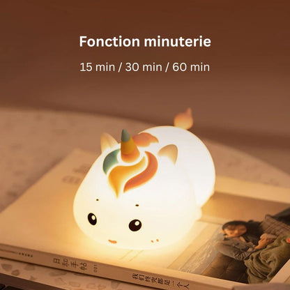 Veilleuse en silicone en forme de licorne pour bébé