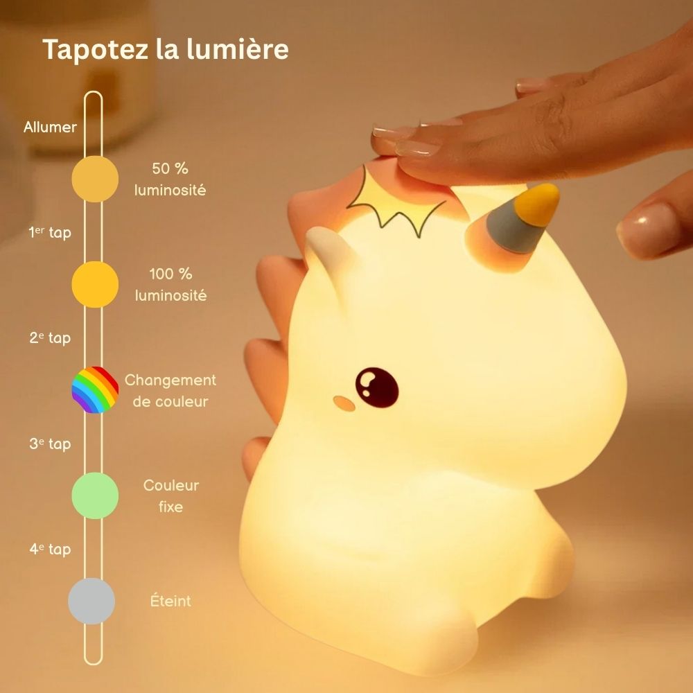 Veilleuse Licorne en silicone rechargeable