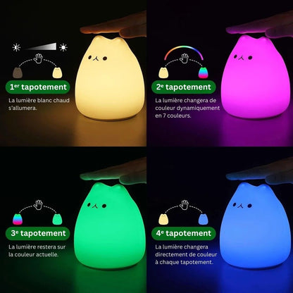 Veilleuse colorée en silicone pour enfant