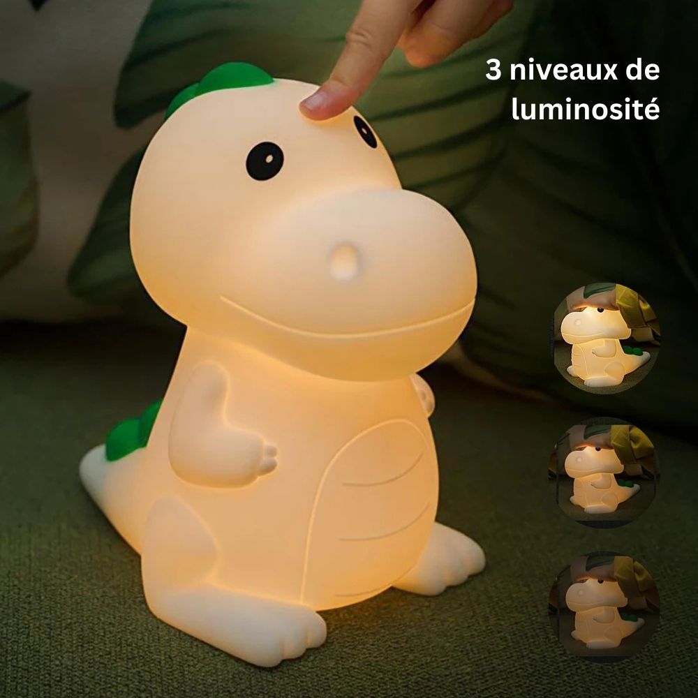 Lampe de nuit en silicone en forme de dinosaure