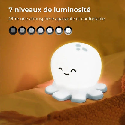 Veilleuse pieuvre en silicone avec chargeur USB