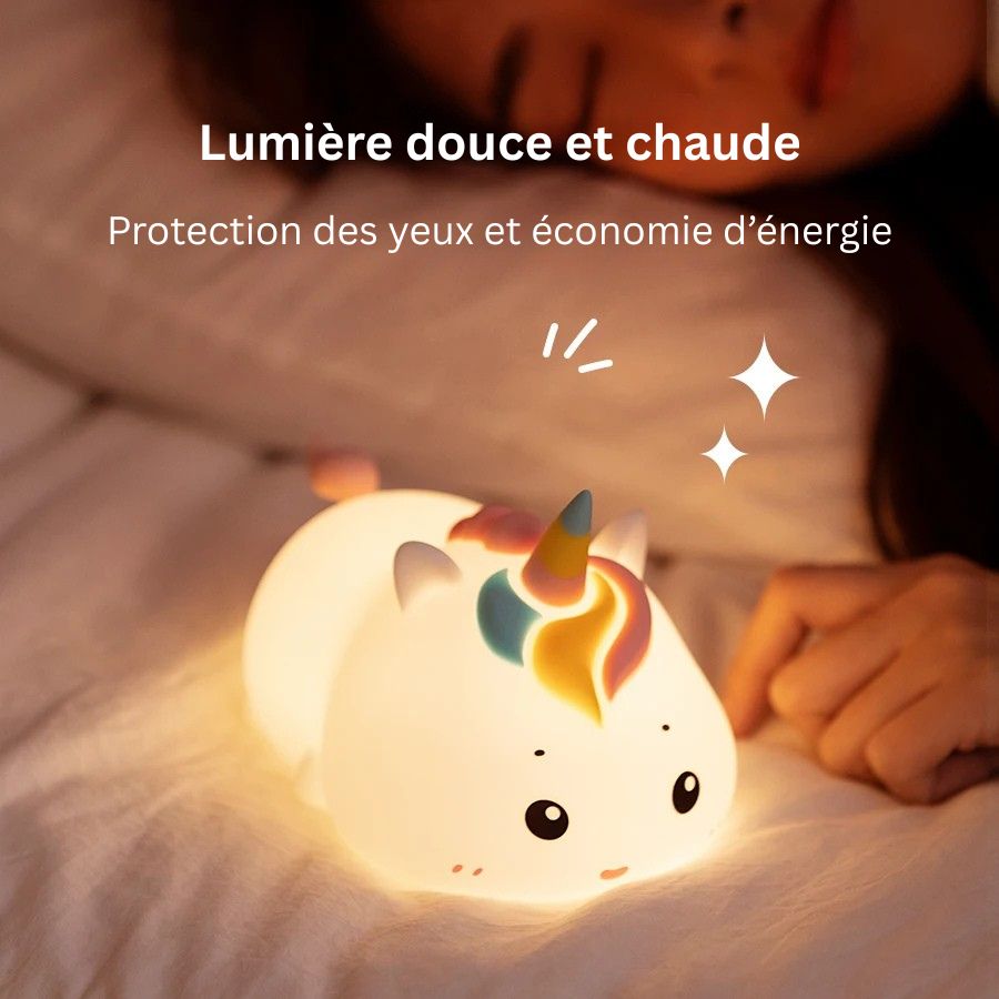 Veilleuse en silicone en forme de licorne pour bébé