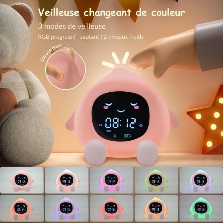 Veilleuse en forme d'fruit avec horloge