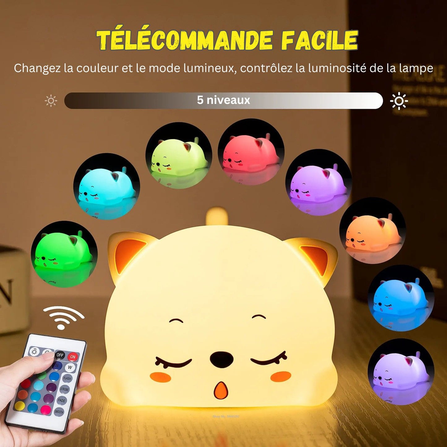 Lampe LED colorée en silicone avec capteur tactile