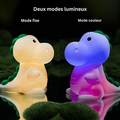 Lampe de nuit en silicone en forme de dinosaure